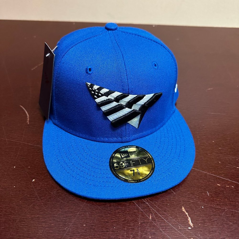 Paper Planes Mens Blue New Era 59FIFTY Classic Embroidered Fitted Hat Cap